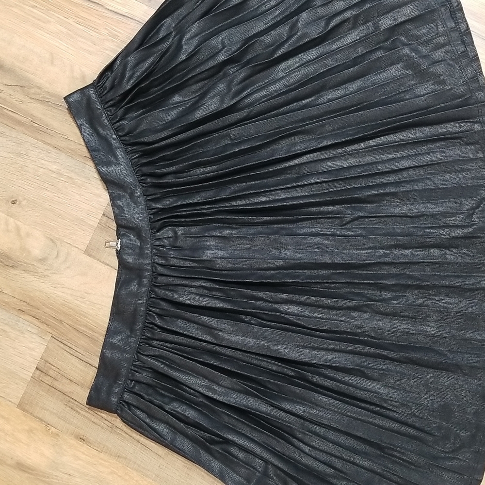Bongo Black Polyester Rayon Pleated Mini Skirt - image 3